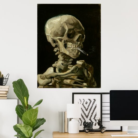 Head of Skeleton with Cigarette by Van Gogh Poster (Thuiskantoor)
