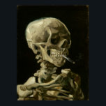 Head of Skeleton with Cigarette by Van Gogh Poster<br><div class="desc">Head of a Skeleton with Burning Cigarette by Vincent Van Gogh, oil on canvas 1886, is a painted oil study of a human skull and upper skeleton, in the mouth of which the artist inserted a burning cigarette, producing an effect that is both macabre and humorous. Probably painted while Van...</div>