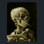 Head of Skeleton with Cigarette by Van Gogh Poster<br><div class="desc">Head of a Skeleton with Burning Cigarette by Vincent Van Gogh, oil on canvas 1886, is a painted oil study of a human skull and upper skeleton, in the mouth of which the artist inserted a burning cigarette, producing an effect that is both macabre and humorous. Probably painted while Van...</div>