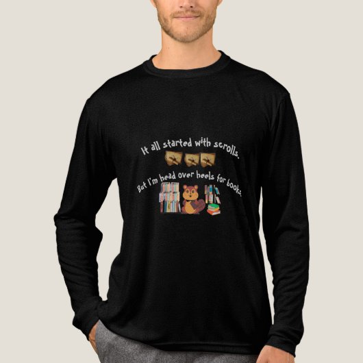 Head over heels voor boeken Tri-Blend shirt (Voorkant volledig)