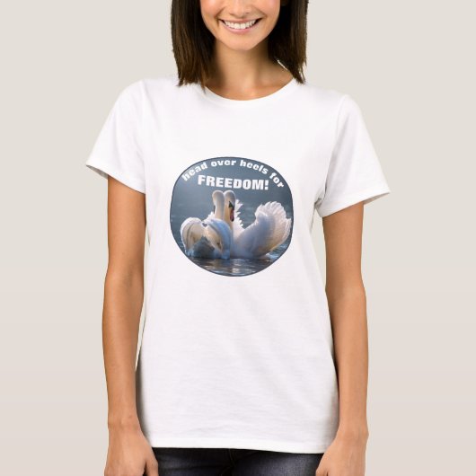 Head over Heels - zwanen (v2 light) T-Shirt (Voorkant)