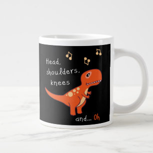 Head Shoulders Knees TRex Dinosaur Cartoon Humor Grote Koffiekop