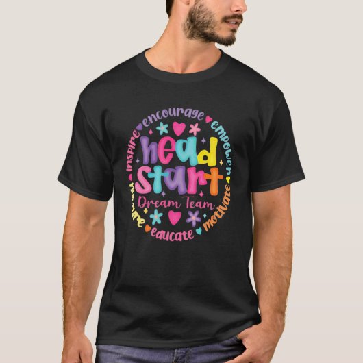 Head Start Droom Team Squad Leraar Headstart Terug T-shirt (Voorkant)