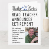 Head Teacher Retirement Kaart om te personaliseren (Voorkant)