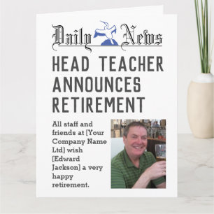 Head Teacher Retirement Kaart om te personaliseren