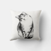 Head Tilt Tabby Cat Monochrome Sierkussen (Achterkant)