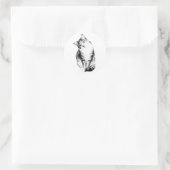 Head Tilt Tabby Cat Monochrome Sticker (Tas)