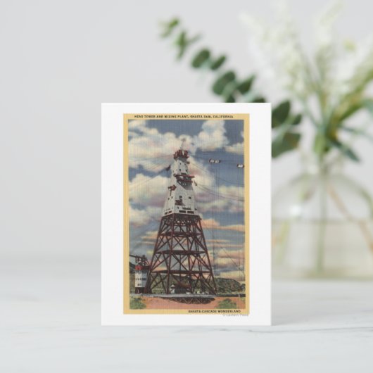 Head Tower, Mengsel Plant, Shasta Dam Briefkaart (Staand voorkant)