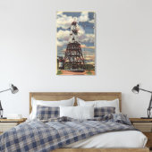 Head Tower, Mengsel Plant, Shasta Dam Canvas Afdruk (Insitu (Slaapkamer))