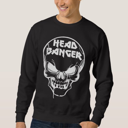 Headbanger Heavy Metal Rocker Dubstep Techno Rave Trui (Voorkant)