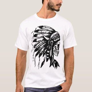 Headdress Skull Native American Feathers Indir T-shirt