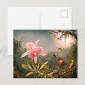Heade - Cattleya Orchid en Drie Hummingvogels Briefkaart (Voorkant / Achterkant)
