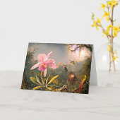 Heade - Cattleya Orchid en Drie Hummingvogels Kaart (Gele Bloem)