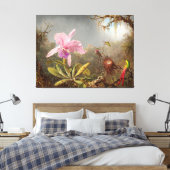 HEADE  Cattleya Orchidee en drie kolibries (1871) Canvas Afdruk (Insitu (Slaapkamer))