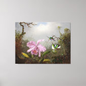 HEADE Cattleya Orchidee met Braziliaanse kolibries Canvas Afdruk (Voorkant)