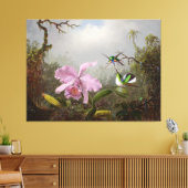 HEADE Cattleya Orchidee met Braziliaanse kolibries Canvas Afdruk (Insitu (Woonkamer))
