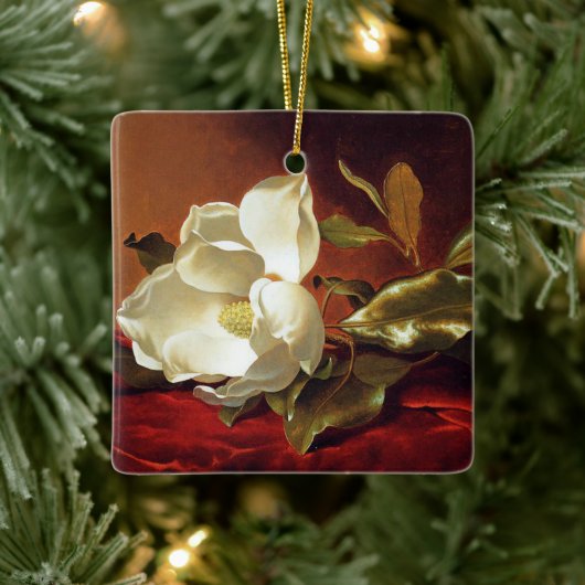 Heade - Een Magnolia op Red Velvet Keramisch Ornament (Boom)