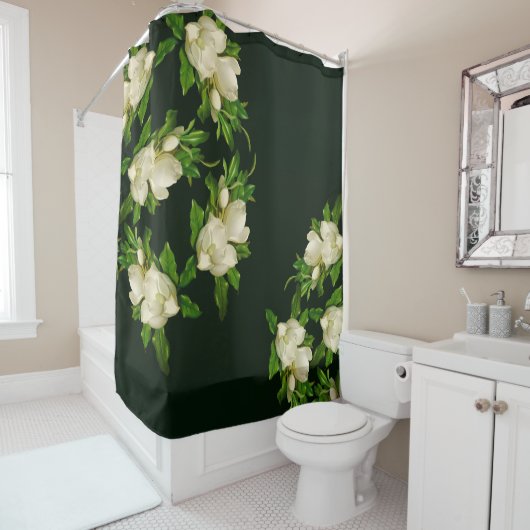 Heade Giant Magnolia Flower Blossom Showgordijn Douchegordijn (In situ)