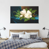 HEADE Giant Magnolias op een Blauw Fluweel Doek 18 Canvas Afdruk (Insitu (Slaapkamer))