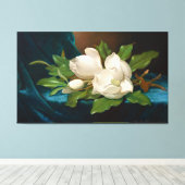 HEADE Giant Magnolias op een Blauw Fluweel Doek 18 Canvas Afdruk (Insitu (Houten vloer))