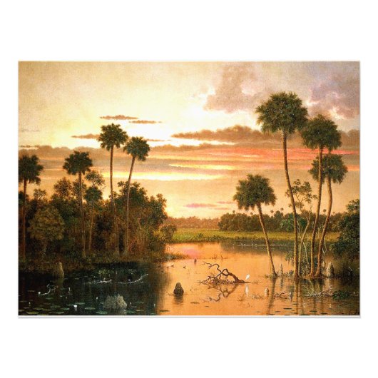 Heade - Great Florida Sunset, mooi kunstschilderij Foto Afdruk (Voorkant)
