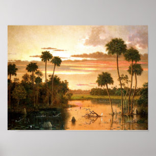 Heade - Great Florida Sunset, mooi kunstschilderij Poster