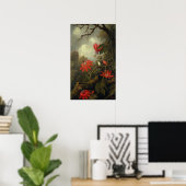 Heade - Kolibrie En Passiebloemen Poster (Thuiskantoor)