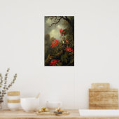 Heade - Kolibrie En Passiebloemen Poster (Keuken)