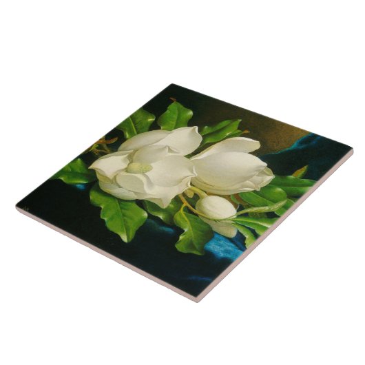 Heade Magnolia Flower Blosbezems Ceramic Tile Tegeltje (Zijkant)