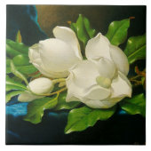 Heade Magnolia Flower Blosbezems Ceramic Tile Tegeltje (Voorkant)