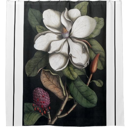 Heade Magnolia Flower Blossom Showgordijn Douchegordijn (Voorkant)