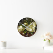 Heade Magnolia Flower Gold Velvet Wall klok (Huis)