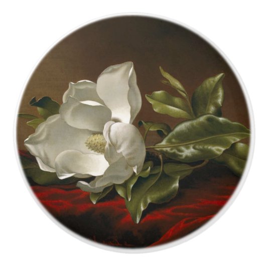 Heade Magnolia Flower Red Velvet Painting Knob Keramische Knop (Voorkant)