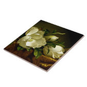 Heade Magnolia Flowers Gold Velvet Ceramic Tile Tegeltje (Zijkant)