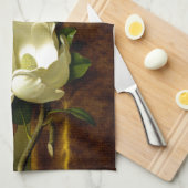 Heade Magnolia Flowers Gold Velvet Kitchen Towel Theedoek (Quarter Fold)