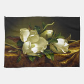 Heade Magnolia Flowers Gold Velvet Kitchen Towel Theedoek (Horizontaal)