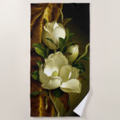 Heade Magnolia Flowers on Gold Velvet Beach Towel Strandlaken (Voorkant)