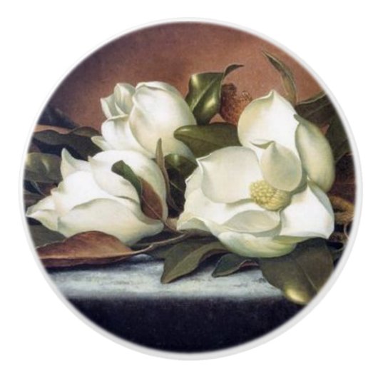 Heade Magnolia Flowers still Life Painting Knob Keramische Knop (Voorkant)