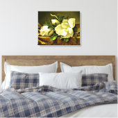 Heade - Magnolias op Gold Velvet Cloth Canvas Afdruk (Insitu (Slaapkamer))