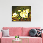 Heade - Magnolias op Gold Velvet Cloth Canvas Afdruk (Insitu (Woonkamer))