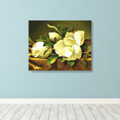 Heade - Magnolias op Gold Velvet Cloth Canvas Afdruk (Insitu (Houten vloer))