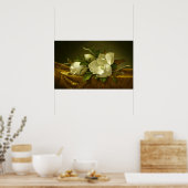 Heade - Magnolias op gouden vetstof Poster (Keuken)
