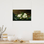 Heade - Magnolias op lichte, blauwe vetstof Poster (Keuken)