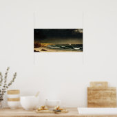 Heade - naderend Storm, strand dichtbij Newport Poster (Keuken)