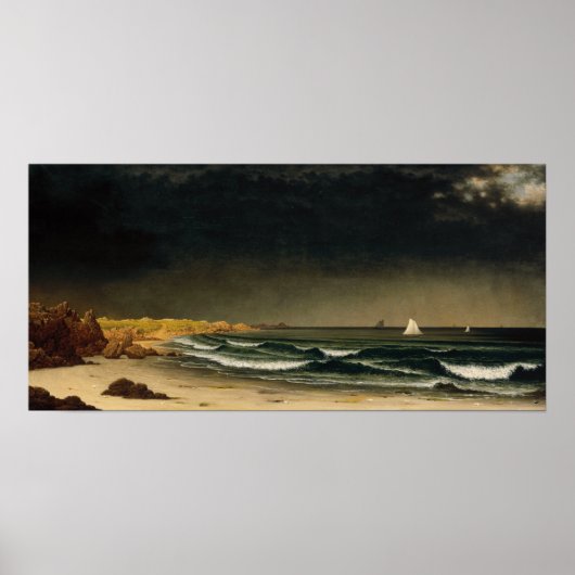 Heade - naderend Storm, strand dichtbij Newport Poster (Voorkant)