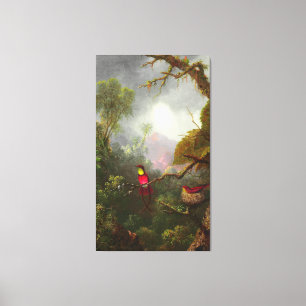HEADE - nestelende kolibries, Braziliaans landscha Canvas Afdruk