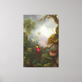 HEADE - nestelende kolibries, Braziliaans landscha Canvas Afdruk