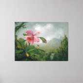 HEADE Orchidee en kolibrie bij een waterval 1902 Canvas Afdruk (Voorkant)