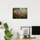 Heade - Orchideeën En Kolibries 1875 Poster (Thuiskantoor)