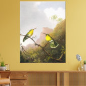 HEADE  Twee Kolibrie Koperstaartamazili - Canvas Afdruk (Insitu (Woonkamer))